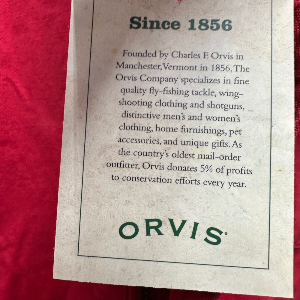 Orvis Men's Classic Barn Coat Red Canvas Field Jacket Corduroy Collar - Picture 10 of 12